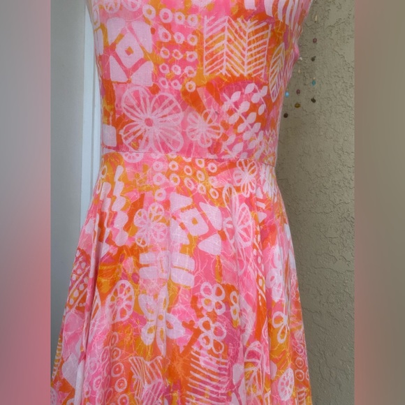 vintage 60s jan sue of california day dress cotton dress mock neck psychedelic - Picture 5 of 17